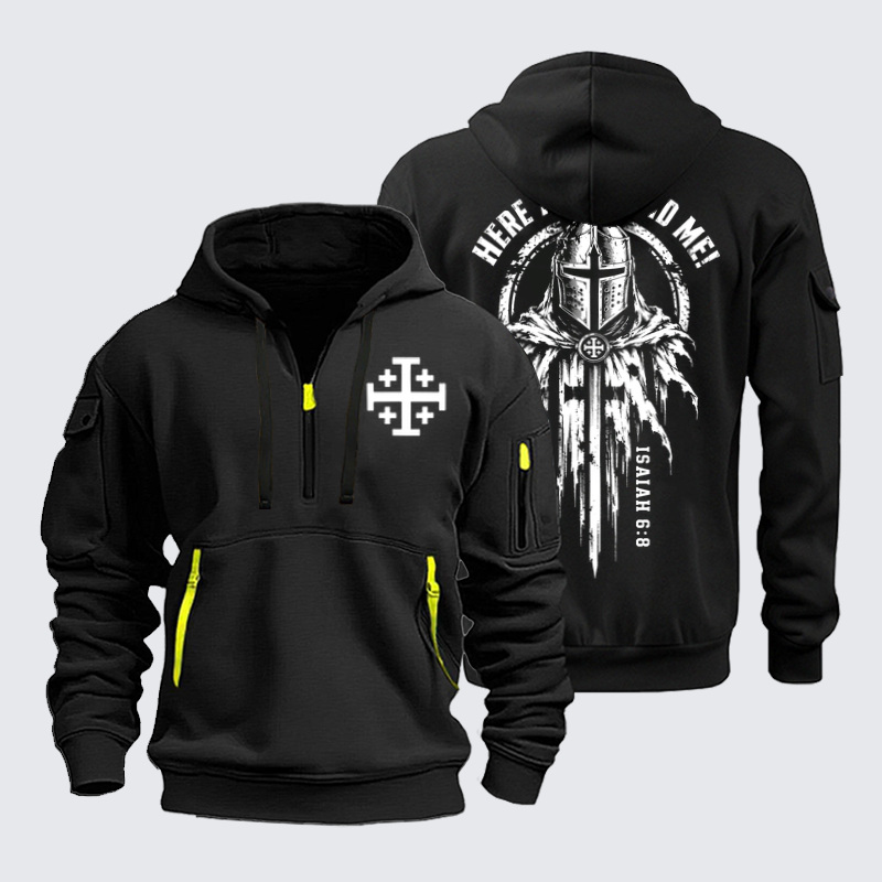 Zipper Hoodies –Here Am I, Send Me – Isaiah 6:8 Christian Knight