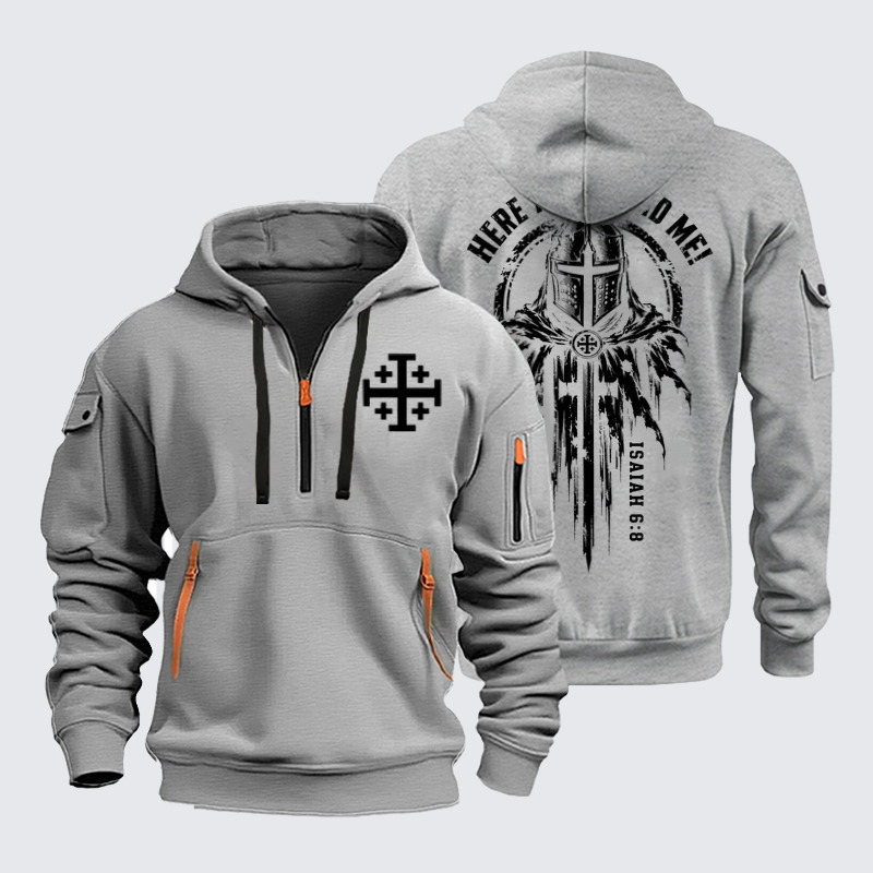 Zipper Hoodies –Here Am I, Send Me – Isaiah 6:8 Christian Knight