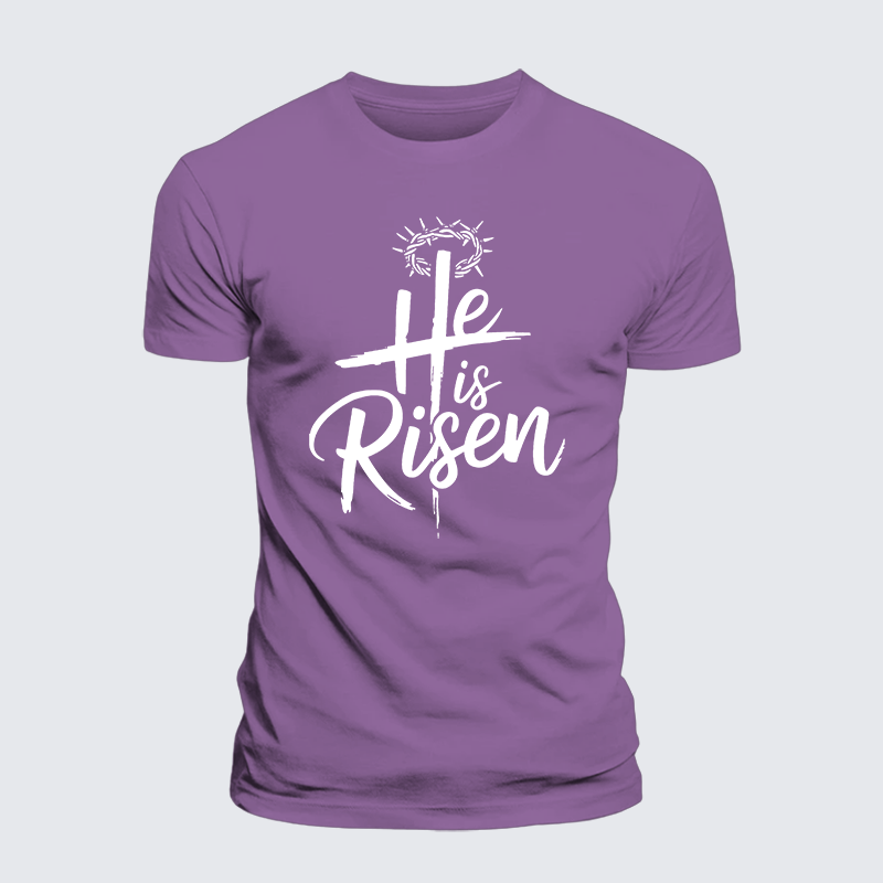 He Is Risen Jesus God Christian Premium Mercerized Cotton Tee