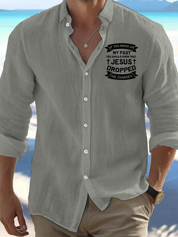 Jesus Dropped The Charges Jesus God Christian Resort Casual Shirt