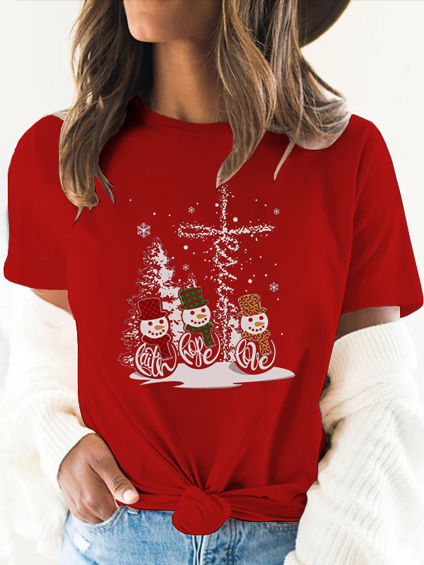 Faith Hope Love Snowmen T-shirt
