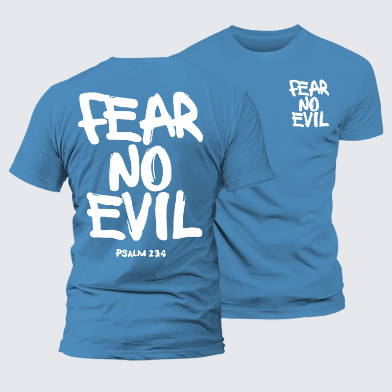 Fear No Evil Jesus God Christian Premium Mercerized Cotton Tee