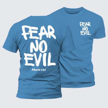 Fear No Evil Jesus God Christian Premium Mercerized Cotton Tee
