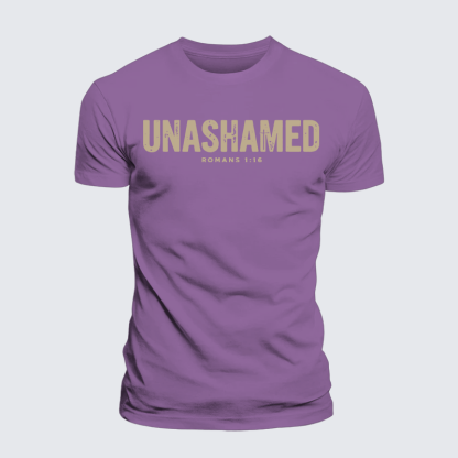 UNASHAMED Romans 1:16 Jesus God Christian Premium Mercerized Cotton Tee