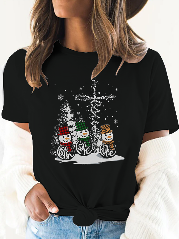 Faith Hope Love Snowmen T-shirt