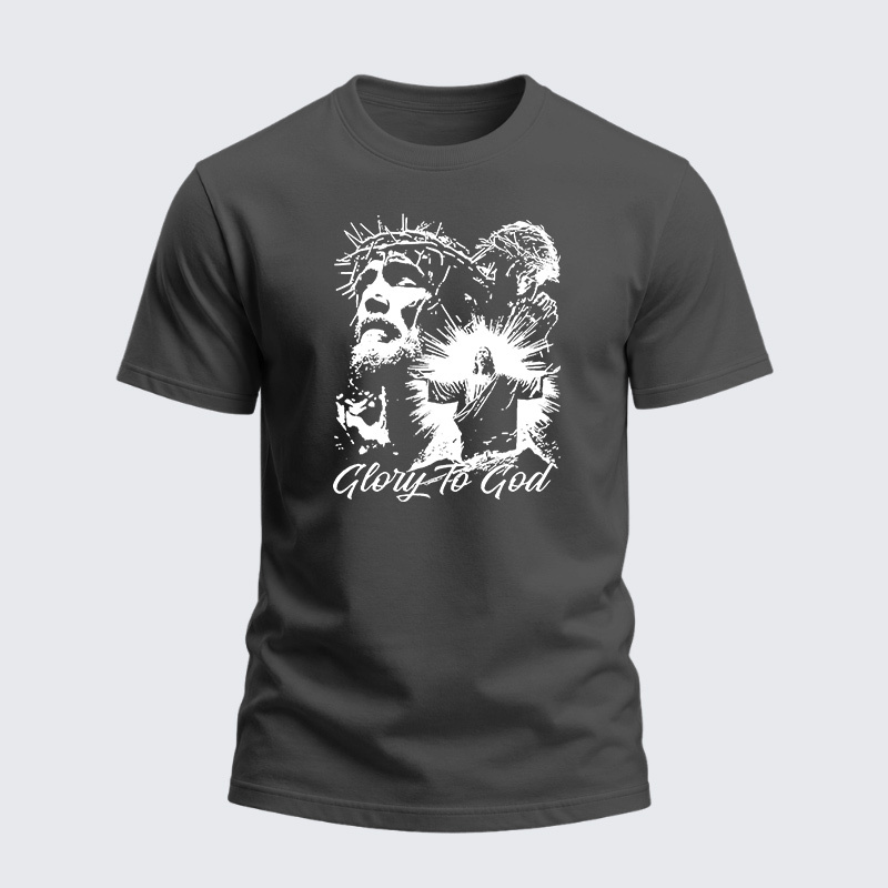 Man Of God Husband Dad Jesus God Christian Cotton T-Shirt