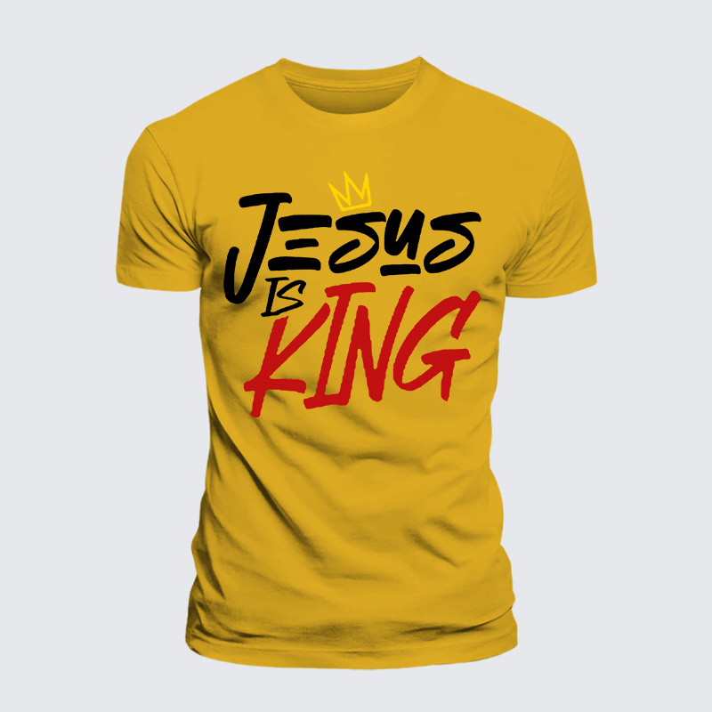 Jesus Is King Jesus God Christian Premium Mercerized Cotton Tee