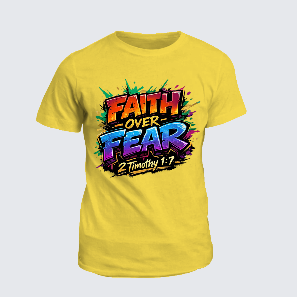 Faith Over Fear Jesus God Christian Cotton T-Shirt