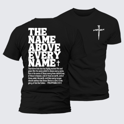 The Name Above Every Name Jesus God Christian Premium Mercerized Cotton Tee