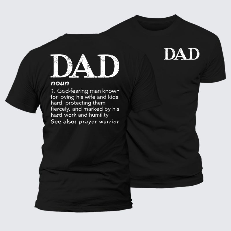Dad See Also Prayer Warrior Jesus God Christian Premium Mercerized Cotton Tee