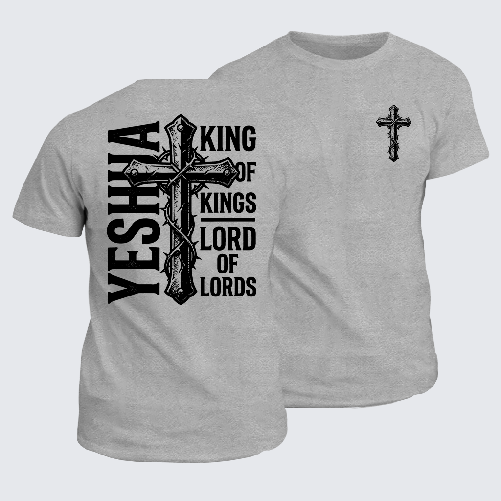 Yeshua King Of Kings Lord Of Lords Jesus God Christian Cotton T-Shirt