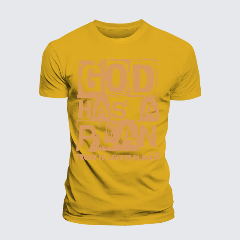 God Has A Plan Jesus God Christian Premium Mercerized Cotton Tee