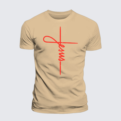 Jesus Cross Jesus God Christian Premium Mercerized Cotton Tee
