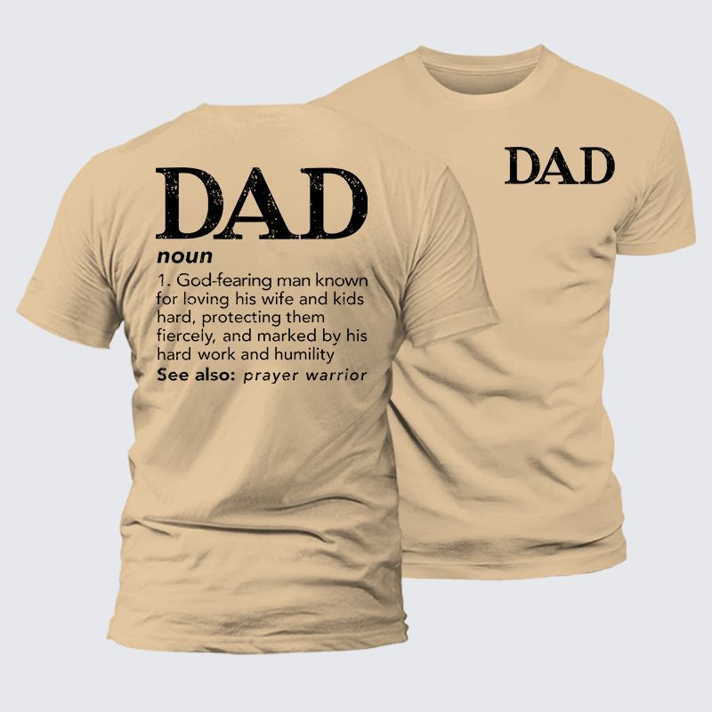 Dad See Also Prayer Warrior Jesus God Christian Premium Mercerized Cotton Tee