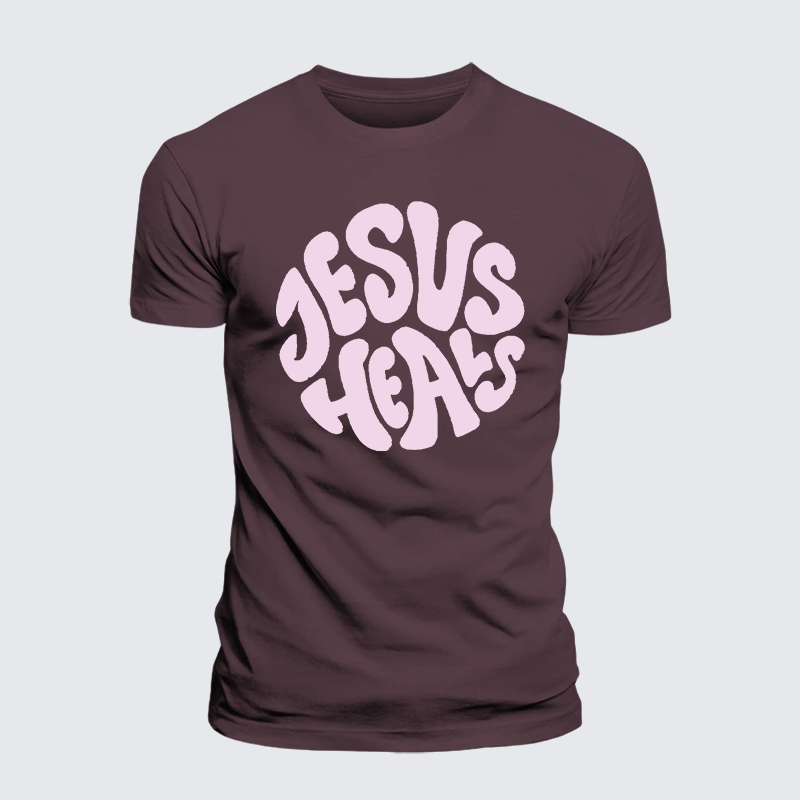Jesus Heals Jesus God Christian Premium Mercerized Cotton Tee