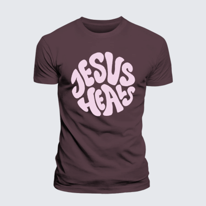 Jesus Heals Jesus God Christian Premium Mercerized Cotton Tee