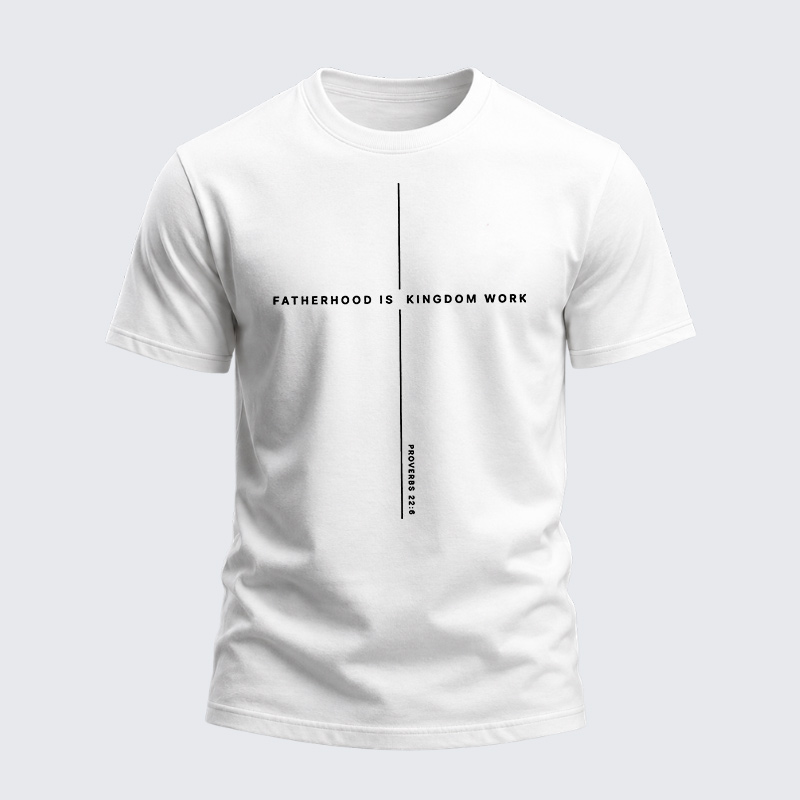 Heavyweight Cotton Tee - Fatherhood is Kingdom Work