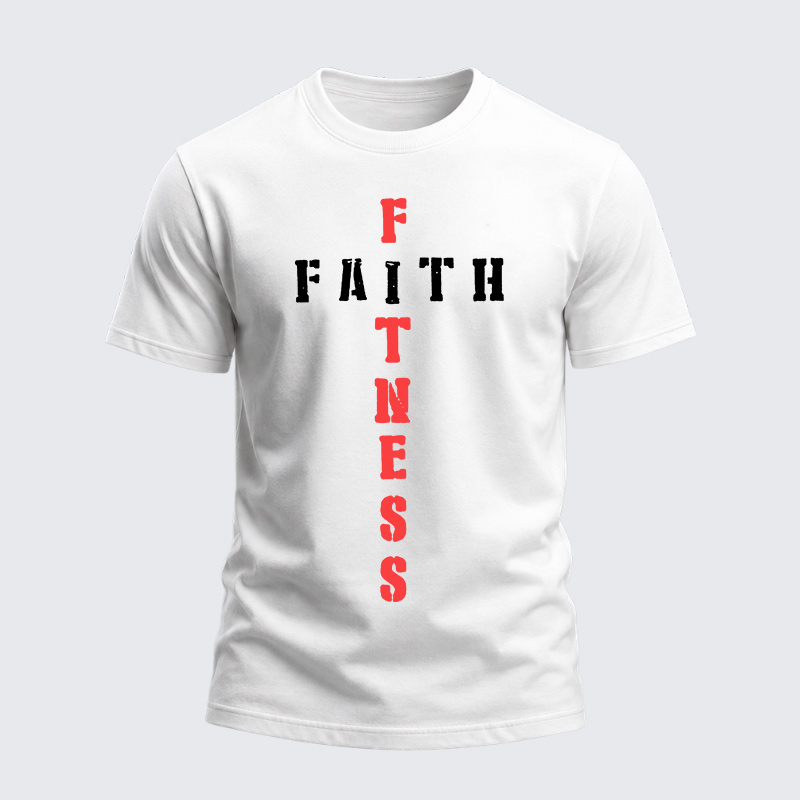 Heavyweight Cotton Tee - Faith Fitness Cross Christian