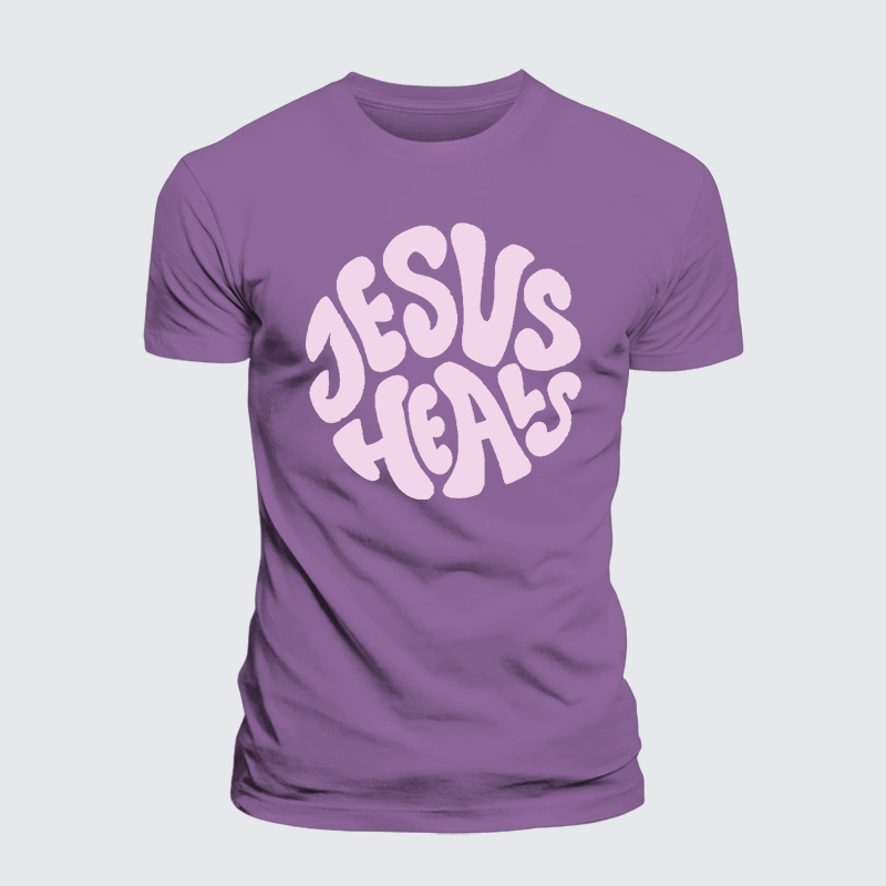 Jesus Heals Jesus God Christian Premium Mercerized Cotton Tee