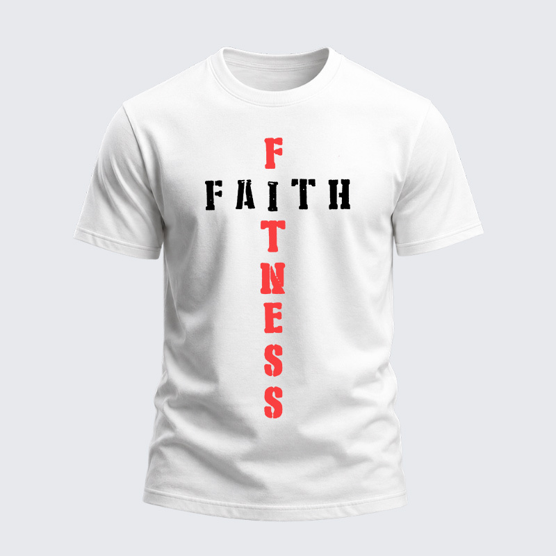 Heavyweight Cotton Tee - Faith Fitness Cross Christian