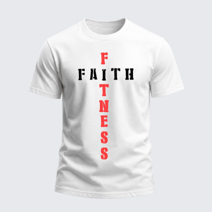 Heavyweight Cotton Tee - Faith Fitness Cross Christian