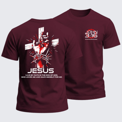 Heavyweight Cotton Tee - John 3:16 Christian