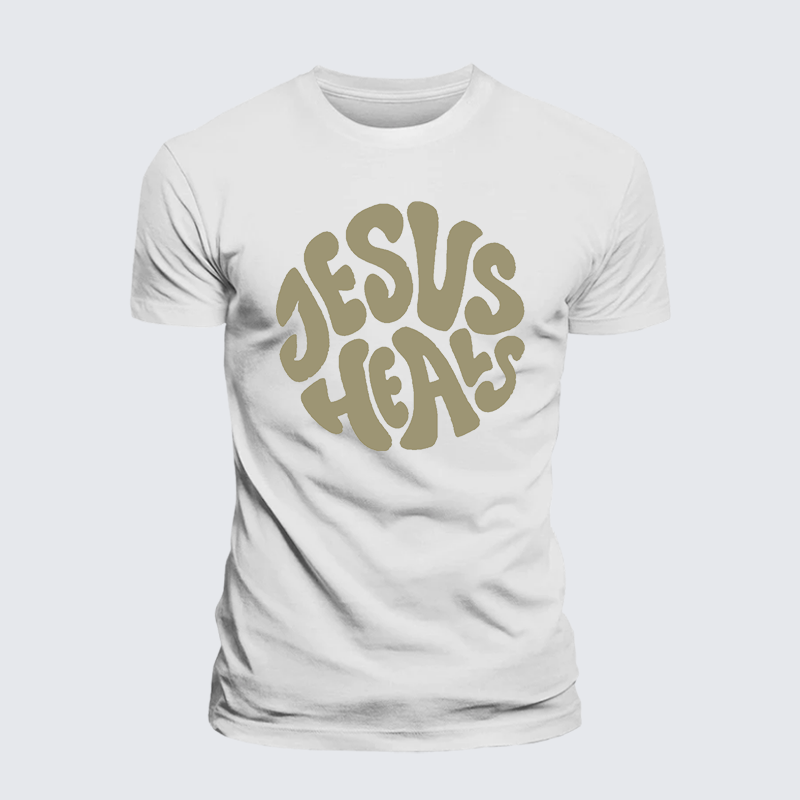 Jesus Heals Jesus God Christian Premium Mercerized Cotton Tee