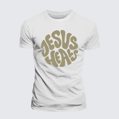 Jesus Heals Jesus God Christian Premium Mercerized Cotton Tee