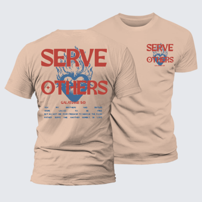 Serve Others Jesus God Christian Premium Mercerized Cotton Tee