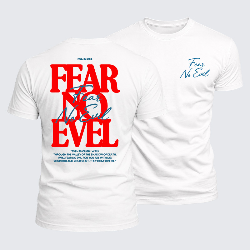Fear No Evil Jesus God Christian  – Luxe Mercerized Interlock Cotton Tee