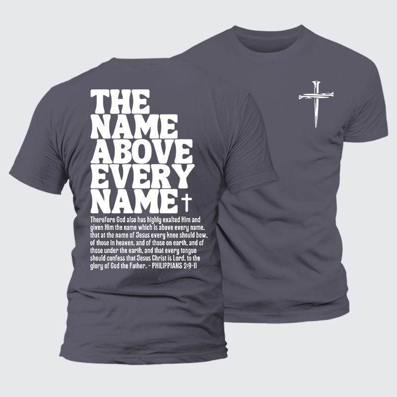 The Name Above Every Name Jesus God Christian Premium Mercerized Cotton Tee