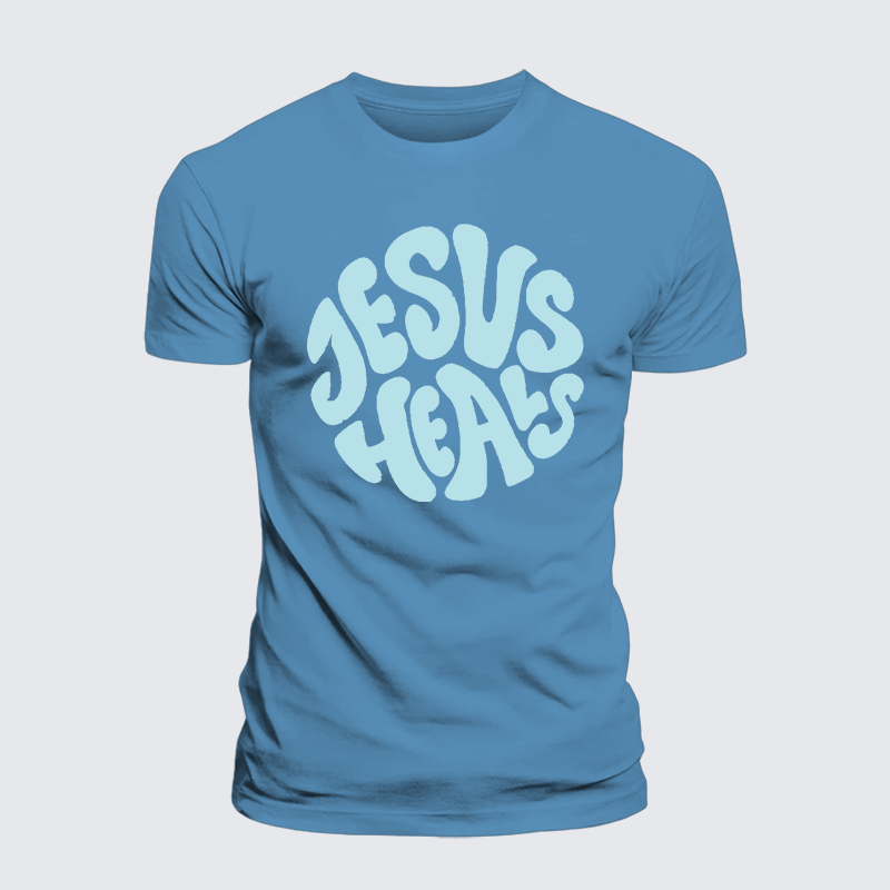 Jesus Heals Jesus God Christian Premium Mercerized Cotton Tee