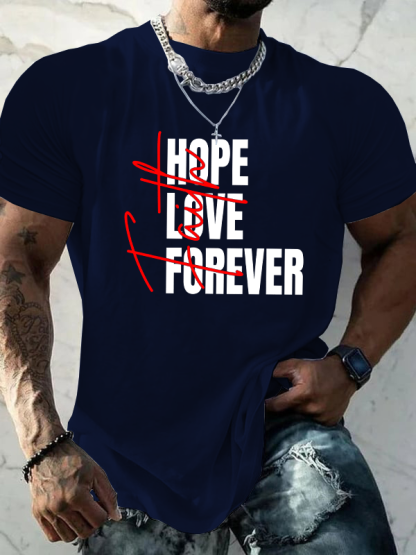 Faith Hope Love Forever Jesus God Christian Cotton T-Shirt