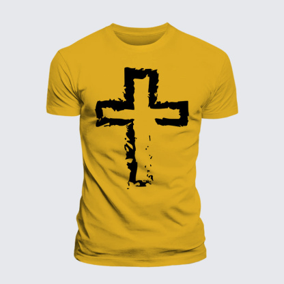 Cross Religious Jesus God Christian Premium Mercerized Cotton Tee