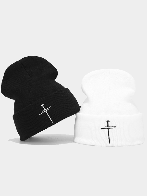 Embroidery Cross Warm Beanie Cold hat