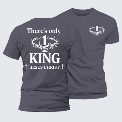 There's Only King Jesus God Christian Premium Mercerized Cotton Tee