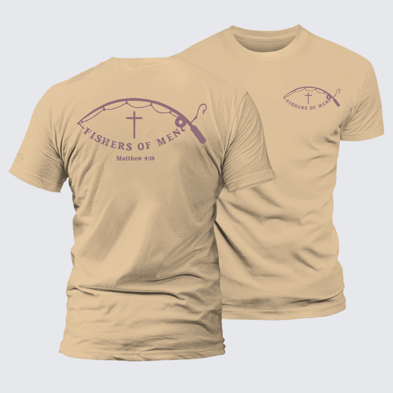 Fishers Of Men Jesus God Christian Premium Mercerized Cotton Tee