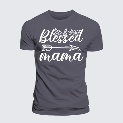 Blessed Mama Jesus God Christian Premium Mercerized Cotton Tee