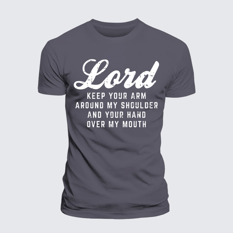 Lord Arm Shoulder Hand Mouth Jesus God Christian Premium Mercerized Cotton Tee