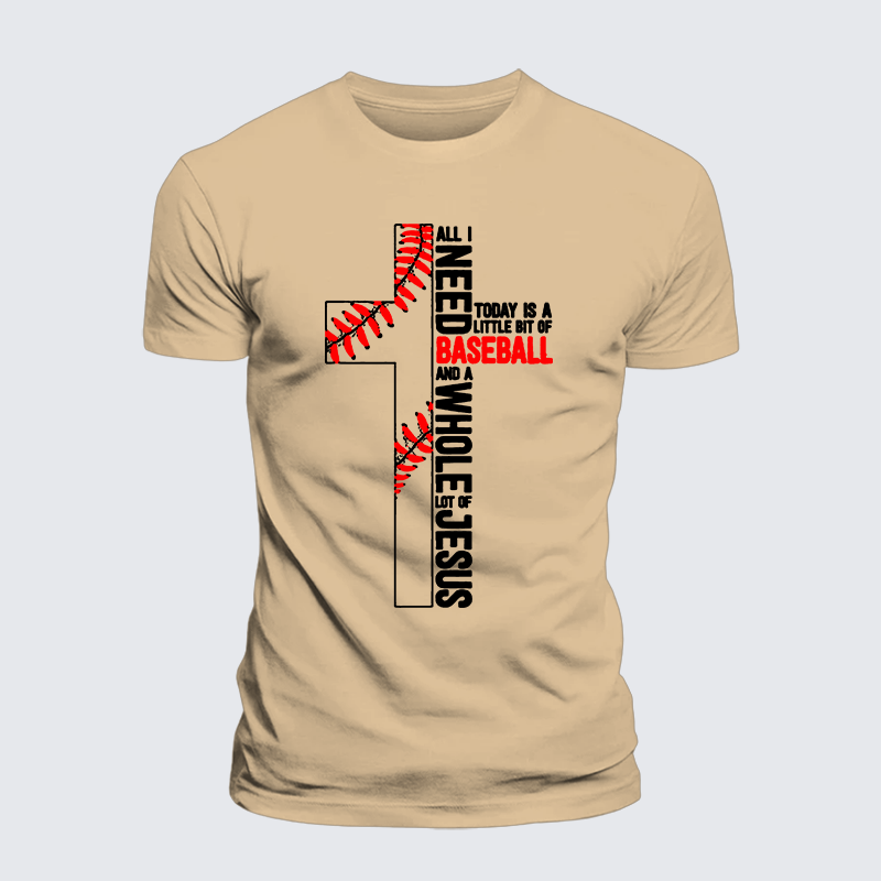 I Need Baseball And Jesus Jesus God Christian Premium Mercerized Cotton Tee