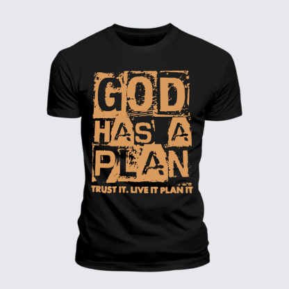 God Has A Plan Jesus God Christian Premium Mercerized Cotton Tee