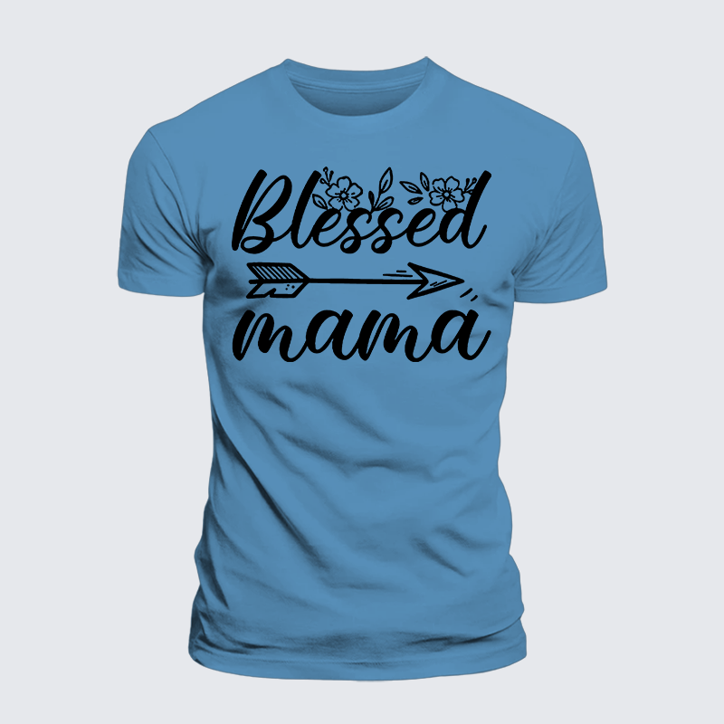Blessed Mama Jesus God Christian Premium Mercerized Cotton Tee