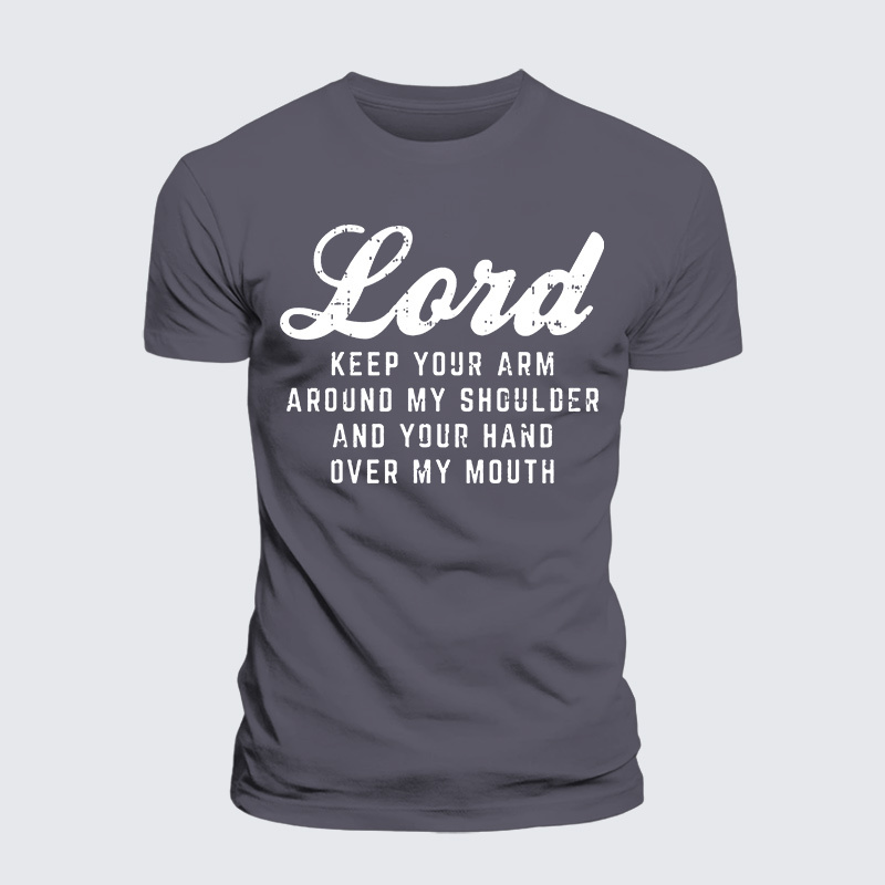 Lord Arm Shoulder Hand Mouth Jesus God Christian Premium Mercerized Cotton Tee