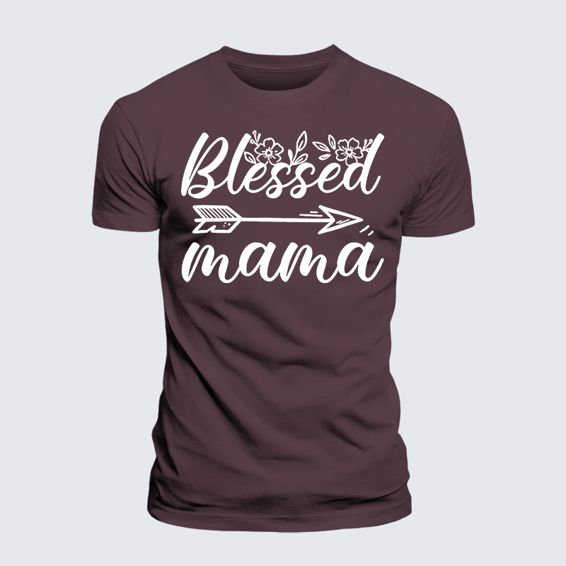 Blessed Mama Jesus God Christian Premium Mercerized Cotton Tee