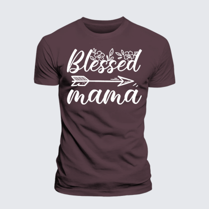 Blessed Mama Jesus God Christian Premium Mercerized Cotton Tee