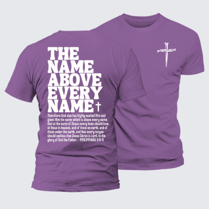 The Name Above Every Name Jesus God Christian Premium Mercerized Cotton Tee