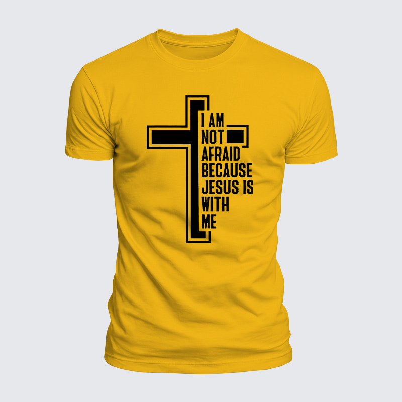 I Am Not Afraid Because Jesus Is With Me Jesus God Christian  – Luxe Mercerized Interlock Cotton Tee
