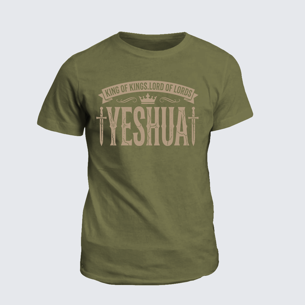Yeshua King Of Kings Lord Of Lords Jesus God Christian Cotton T-Shirt