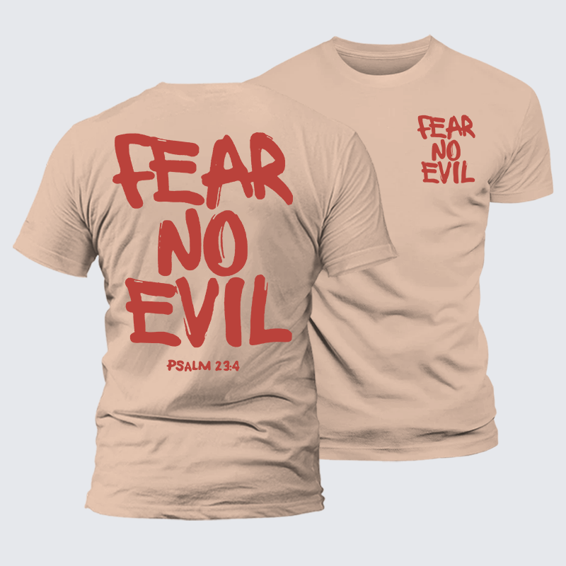 Fear No Evil Jesus God Christian Premium Mercerized Cotton Tee