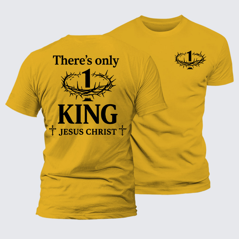 There's Only King Jesus God Christian Premium Mercerized Cotton Tee